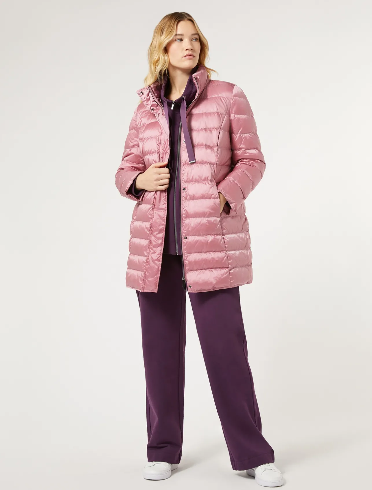 Sale Marina Rinaldi Stretch cotton fleece trousers PURPLE
