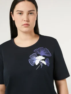 Fashion Marina Rinaldi Stretch cotton jersey T-shirt ULTRAMARINE