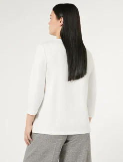 Outlet Marina Rinaldi Stretch cotton jersey T-shirt WHITE