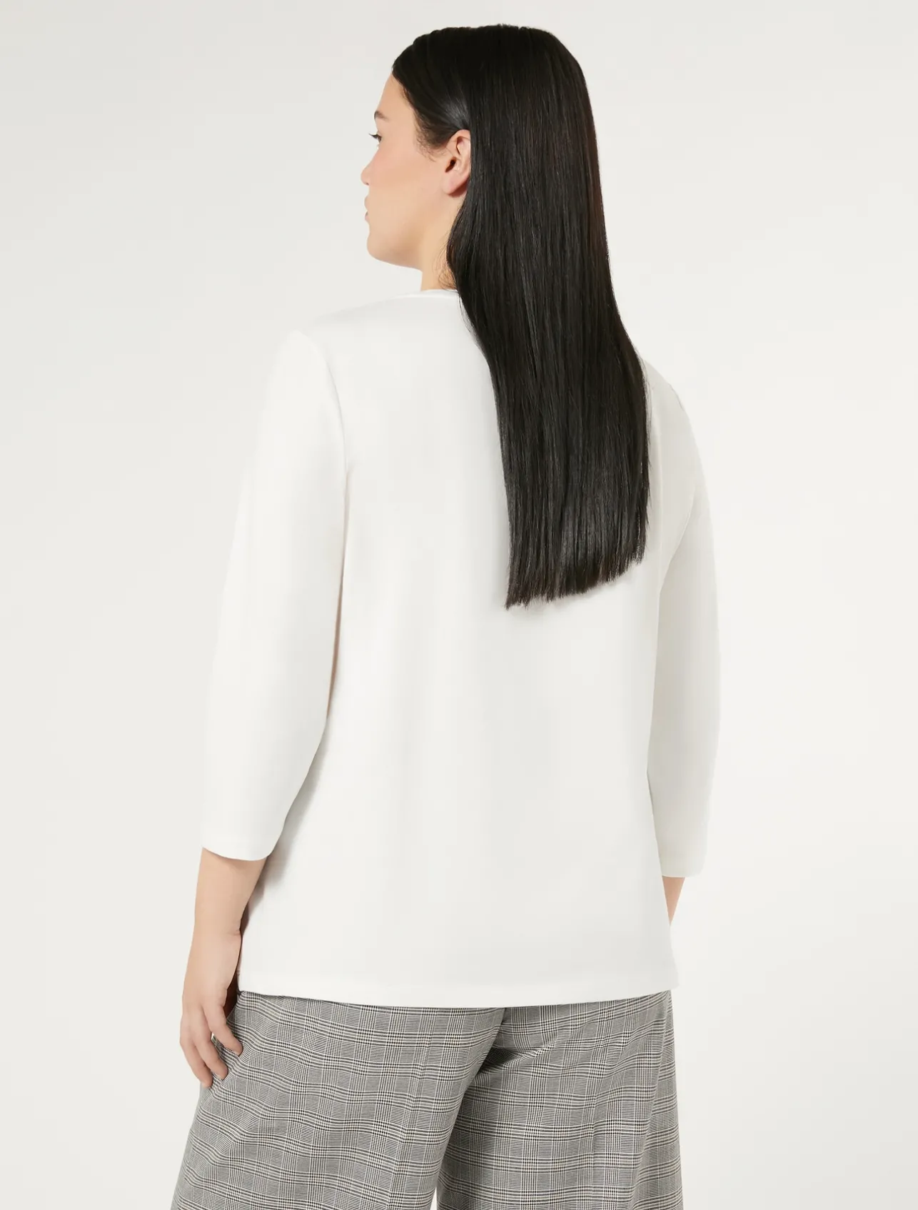 Outlet Marina Rinaldi Stretch cotton jersey T-shirt WHITE