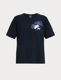 Fashion Marina Rinaldi Stretch cotton jersey T-shirt ULTRAMARINE