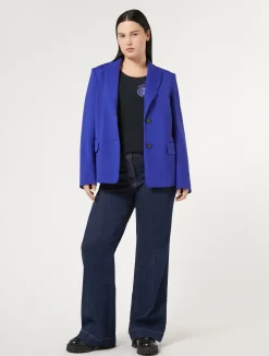 Fashion Marina Rinaldi Stretch cotton jersey T-shirt ULTRAMARINE