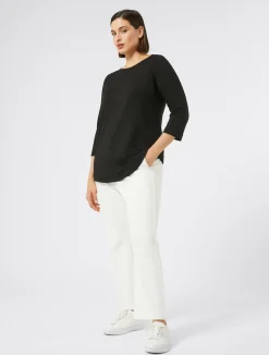 Outlet Marina Rinaldi Stretch cotton-blend trousers IVORY
