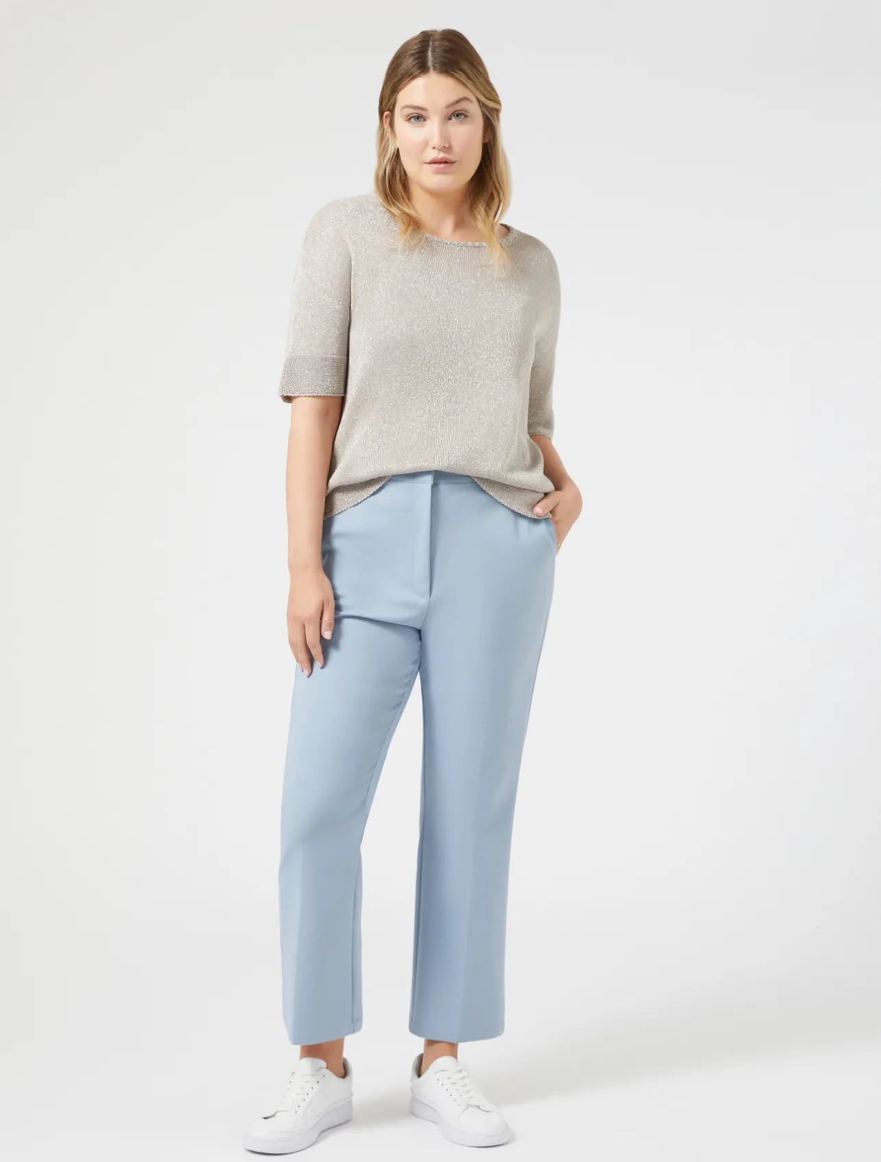 Online Marina Rinaldi Stretch cotton-blend trousers AVIO