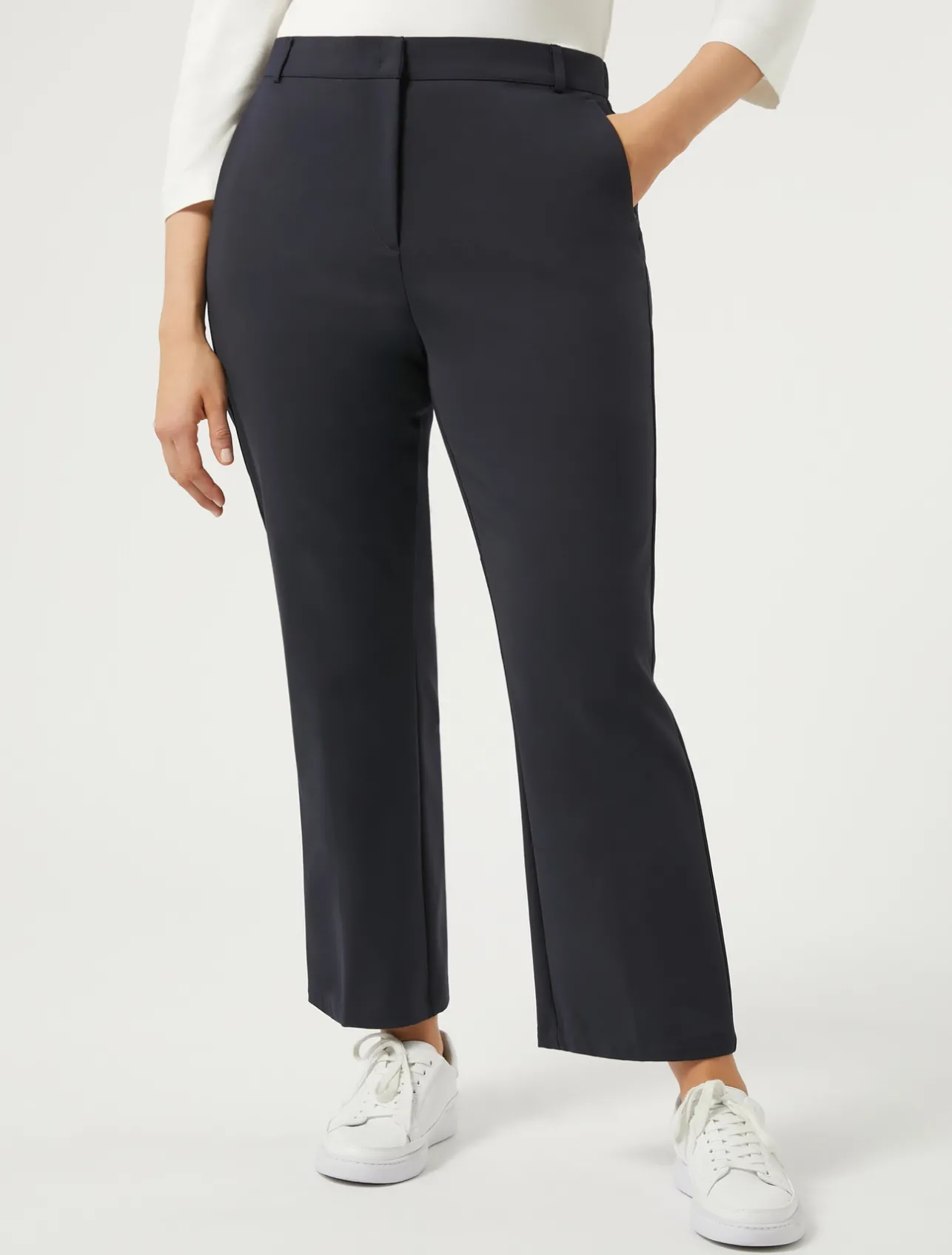 New Marina Rinaldi Stretch cotton-blend trousers MIDNIGHTBLUE