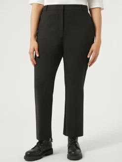 Sale Marina Rinaldi Stretch cotton-blend trousers BLACK