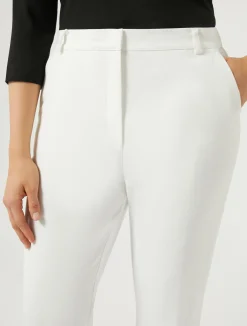 Outlet Marina Rinaldi Stretch cotton-blend trousers IVORY