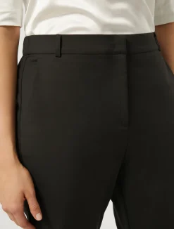 Sale Marina Rinaldi Stretch cotton-blend trousers BLACK