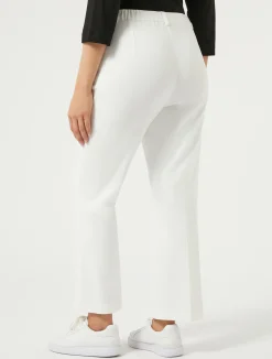 Outlet Marina Rinaldi Stretch cotton-blend trousers IVORY