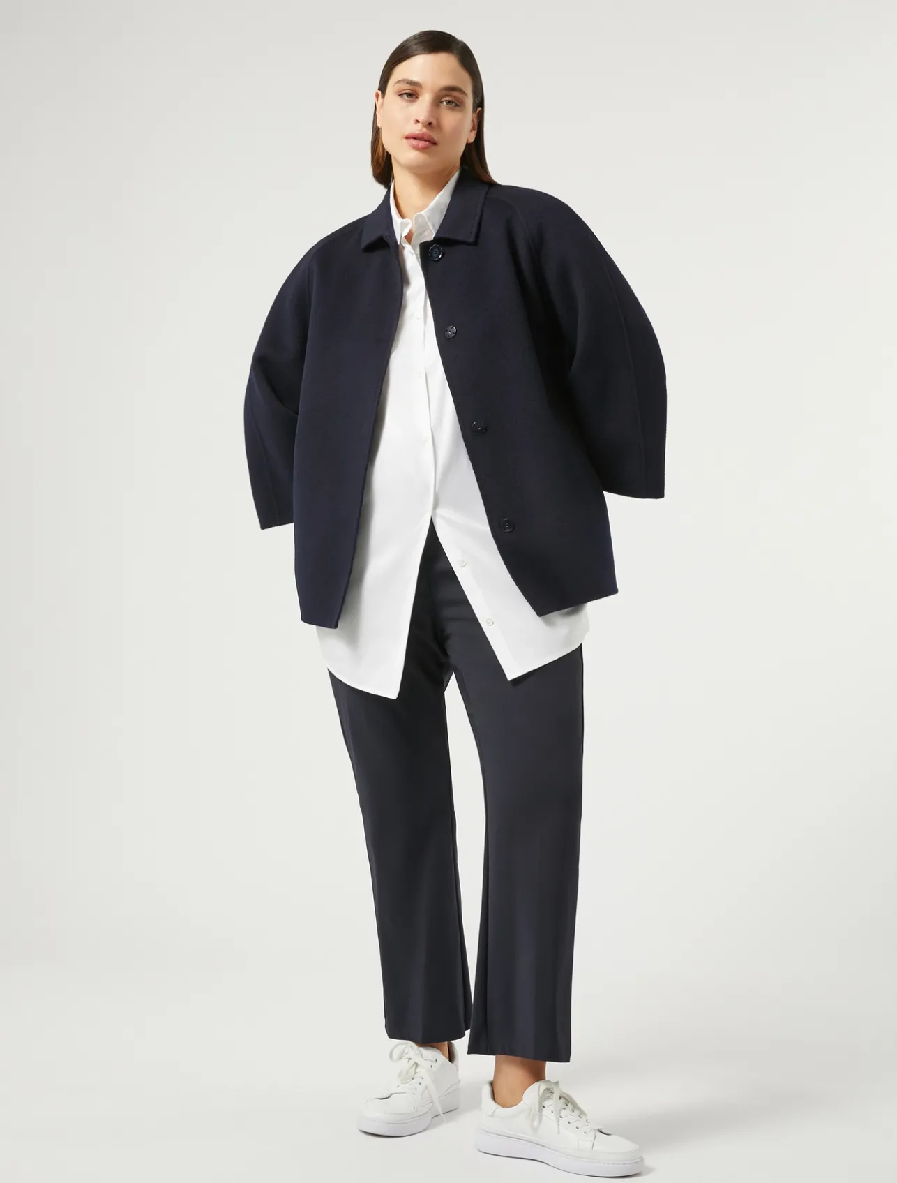 New Marina Rinaldi Stretch cotton-blend trousers MIDNIGHTBLUE