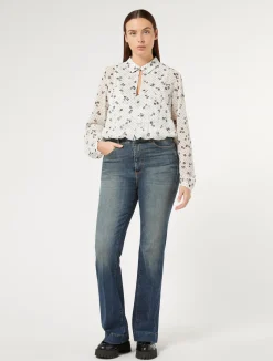 Fashion Marina Rinaldi Stretch denim flared jeans NAVY