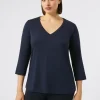 Outlet Marina Rinaldi Stretch jersey T-shirt MIDNIGHTBLUE