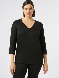 Online Marina Rinaldi Stretch jersey T-shirt BLACK