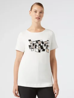 Outlet Marina Rinaldi Stretch jersey T-shirt IVORY