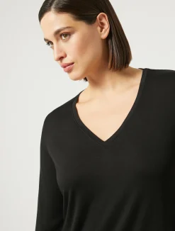 Online Marina Rinaldi Stretch jersey T-shirt BLACK