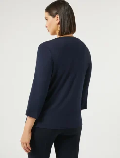Outlet Marina Rinaldi Stretch jersey T-shirt MIDNIGHTBLUE