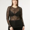 Best Marina Rinaldi Stretch lace T-shirt BLACK