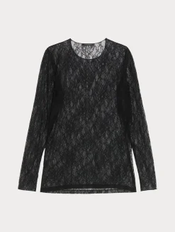 Best Marina Rinaldi Stretch lace T-shirt BLACK