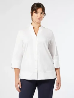 Clearance Marina Rinaldi Stretch poplin shirt OPTICALWHITE