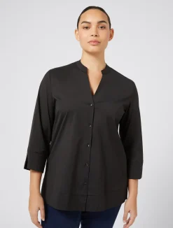 Discount Marina Rinaldi Stretch poplin shirt BLACK