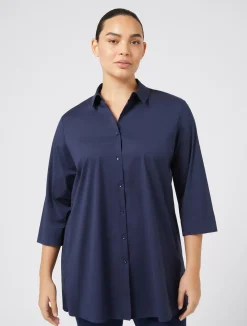 New Marina Rinaldi Stretch poplin shirt CORNFLOWERBLUE