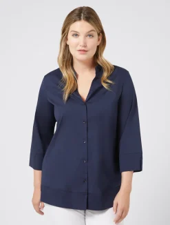 Best Marina Rinaldi Stretch poplin shirt CORNFLOWERBLUE