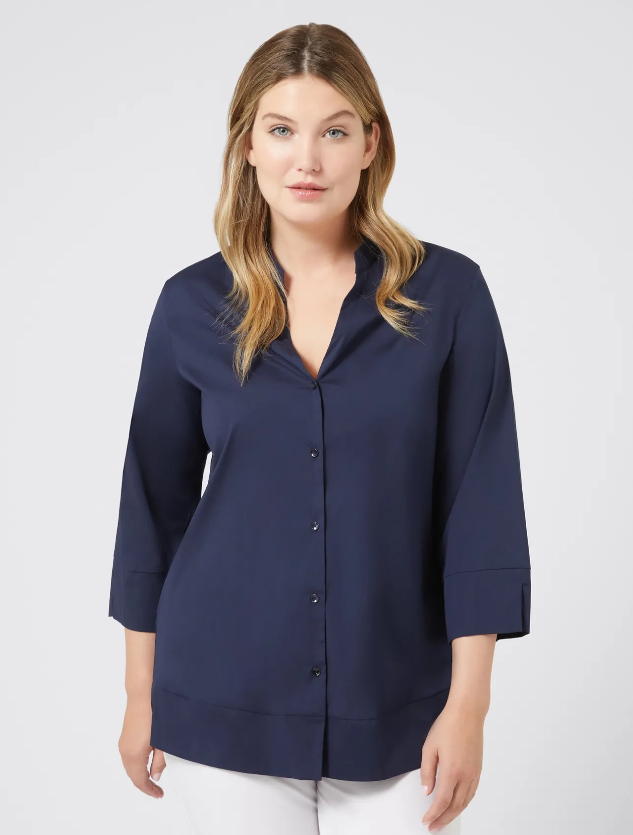Best Marina Rinaldi Stretch poplin shirt CORNFLOWERBLUE