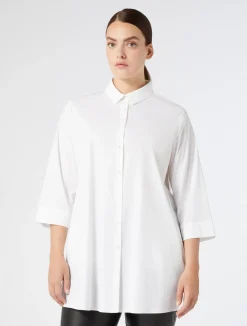 Online Marina Rinaldi Stretch poplin shirt OPTICALWHITE
