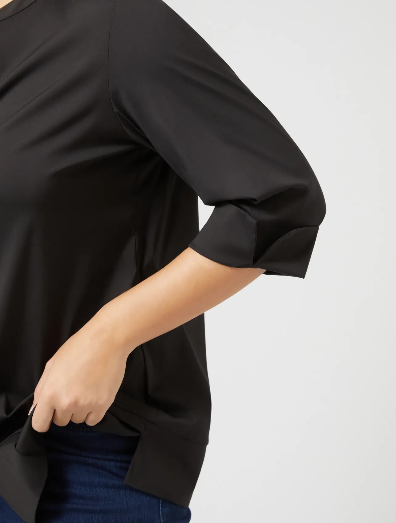 Discount Marina Rinaldi Stretch poplin shirt BLACK