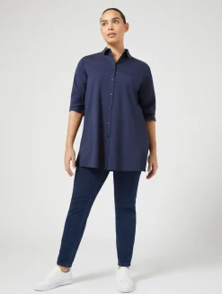 New Marina Rinaldi Stretch poplin shirt CORNFLOWERBLUE
