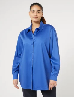 Hot Marina Rinaldi Stretch satin shirt CHINABLUE