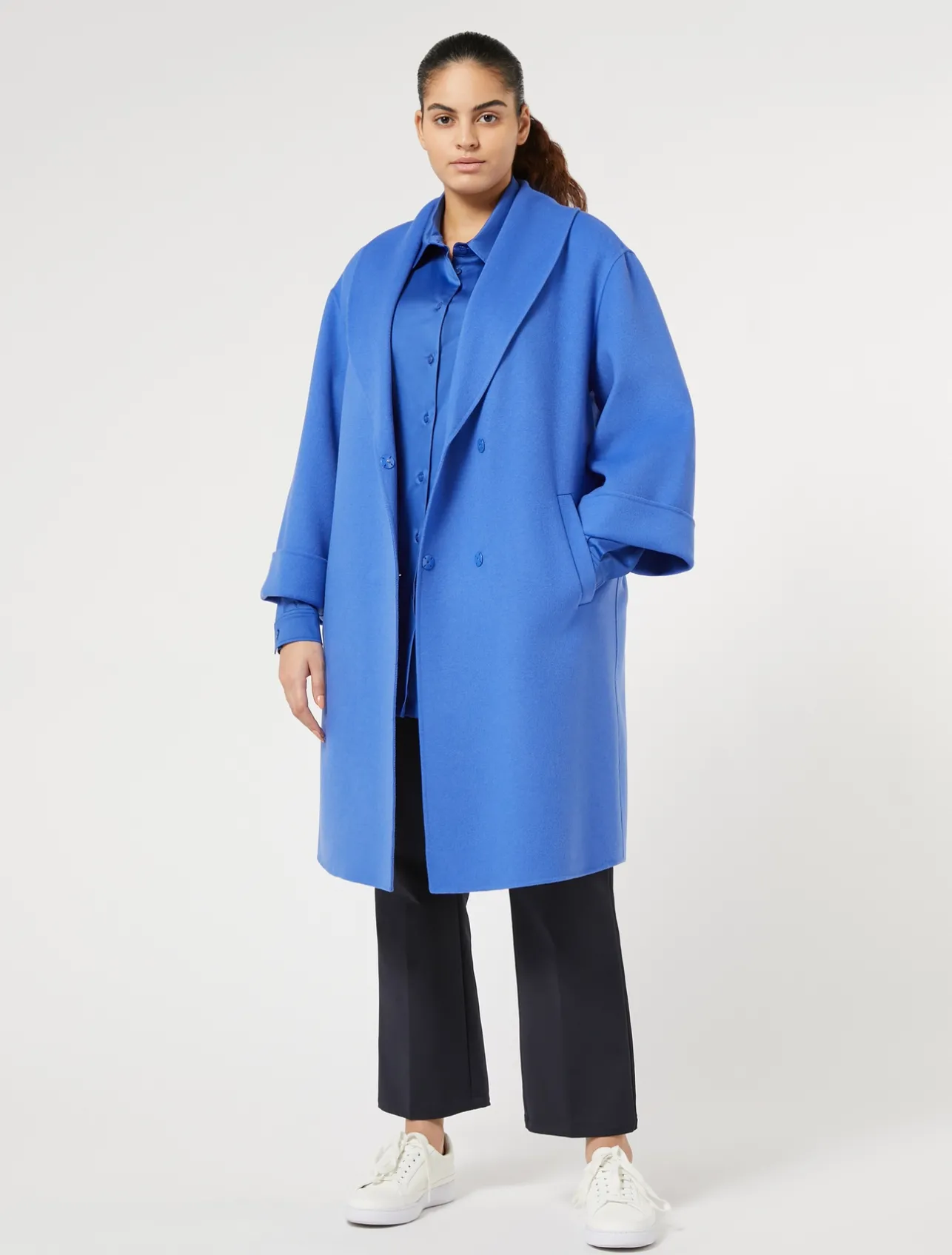 Hot Marina Rinaldi Stretch satin shirt CHINABLUE