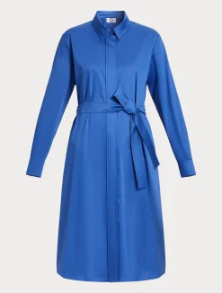 Fashion Marina Rinaldi Stretch satin shirt dress CHINABLUE
