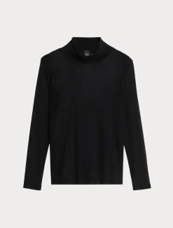 Sale Marina Rinaldi Stretch tulle turtleneck BLACK