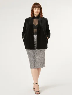 Sale Marina Rinaldi Stretch tulle turtleneck BLACK