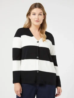 Clearance Marina Rinaldi Stretch viscose cardigan BLACK
