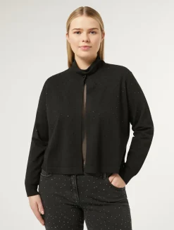 Discount Marina Rinaldi Stretch viscose cardigan BLACK