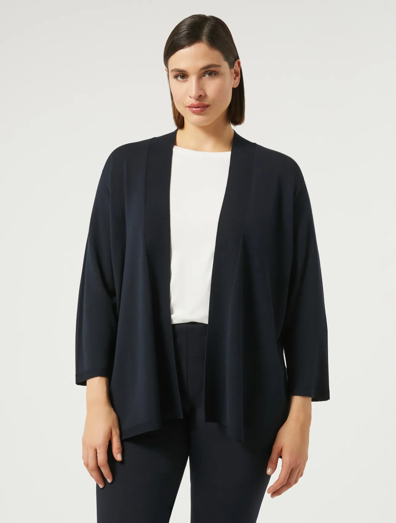 Sale Marina Rinaldi Stretch viscose crepe cardigan ULTRAMARINE