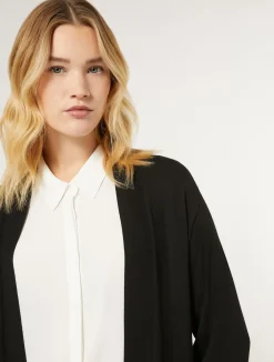 Discount Marina Rinaldi Stretch viscose crepe cardigan BLACK