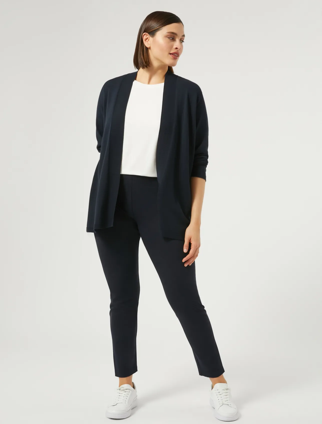 Sale Marina Rinaldi Stretch viscose crepe cardigan ULTRAMARINE