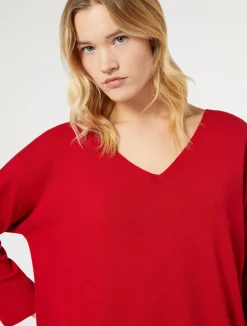 Best Marina Rinaldi Stretch viscose crepe sweater RED