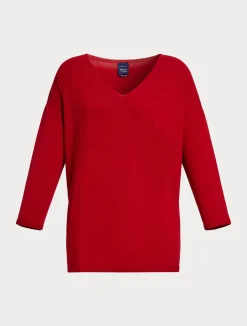 Best Marina Rinaldi Stretch viscose crepe sweater RED