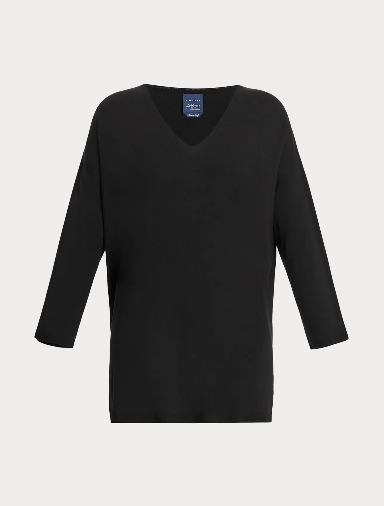 New Marina Rinaldi Stretch viscose crepe sweater BLACK