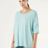 Outlet Marina Rinaldi Stretch viscose jersey T-shirt PASTELGREEN