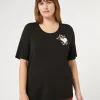 Fashion Marina Rinaldi Stretch viscose jersey T-shirt BLACK