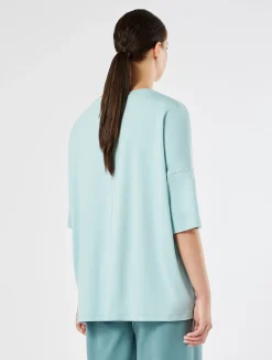 Outlet Marina Rinaldi Stretch viscose jersey T-shirt PASTELGREEN