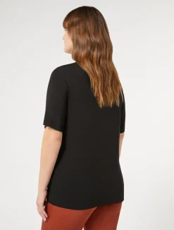 Fashion Marina Rinaldi Stretch viscose jersey T-shirt BLACK