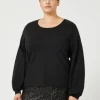 Fashion Marina Rinaldi Stretch viscose jumper BLACK