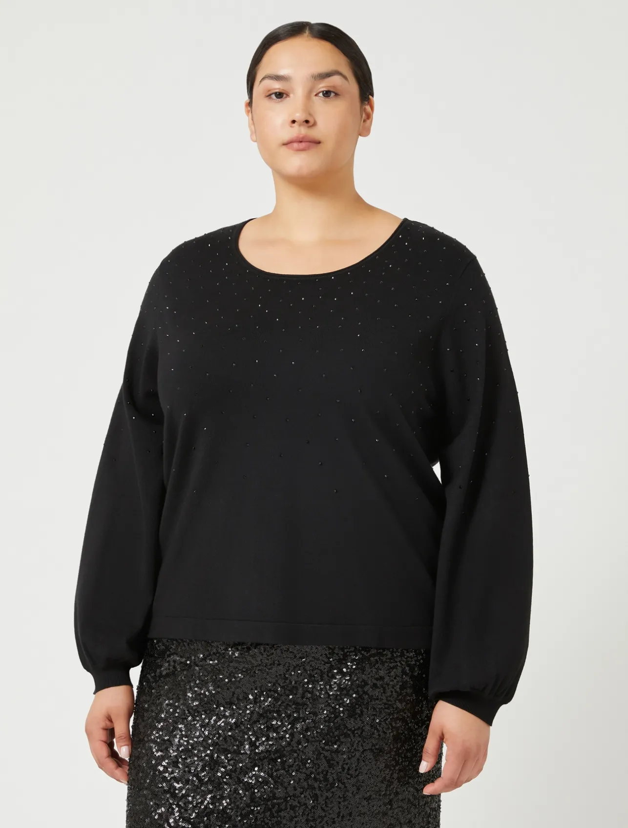 Fashion Marina Rinaldi Stretch viscose jumper BLACK