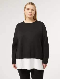 Online Marina Rinaldi Stretch viscose jumper BLACKWHITE